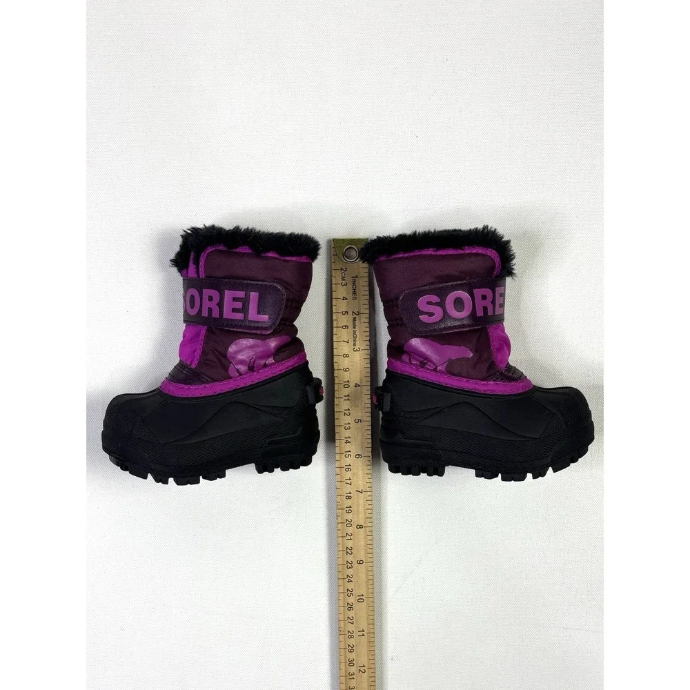 Sorel Snow Boots Toddler Size 4 Waterproof Insulated Pink Black Baby